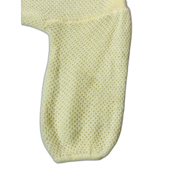 NOS VTG 80s Bechamel Mohair Sweater Ivory Puff Sleeve Cottage Chic Soft Large - Picture 3 of 7